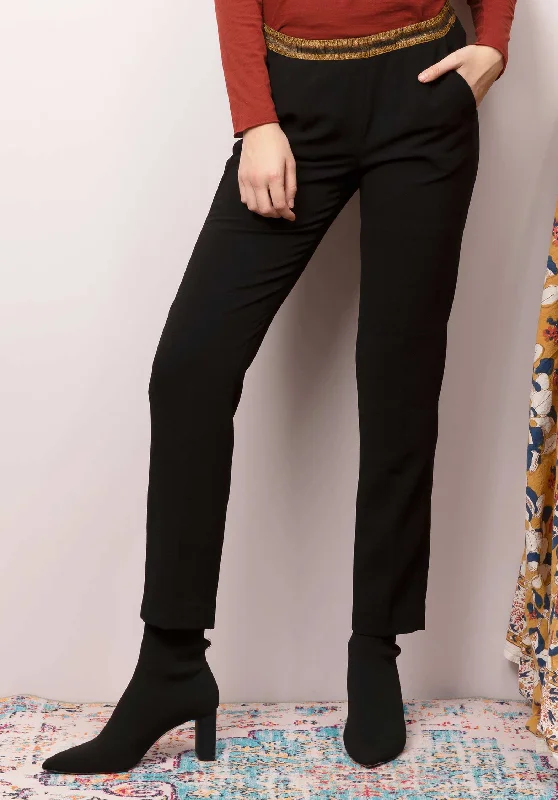 Pants Pirouette Poly 02-Black Fashionable Jogger Pants