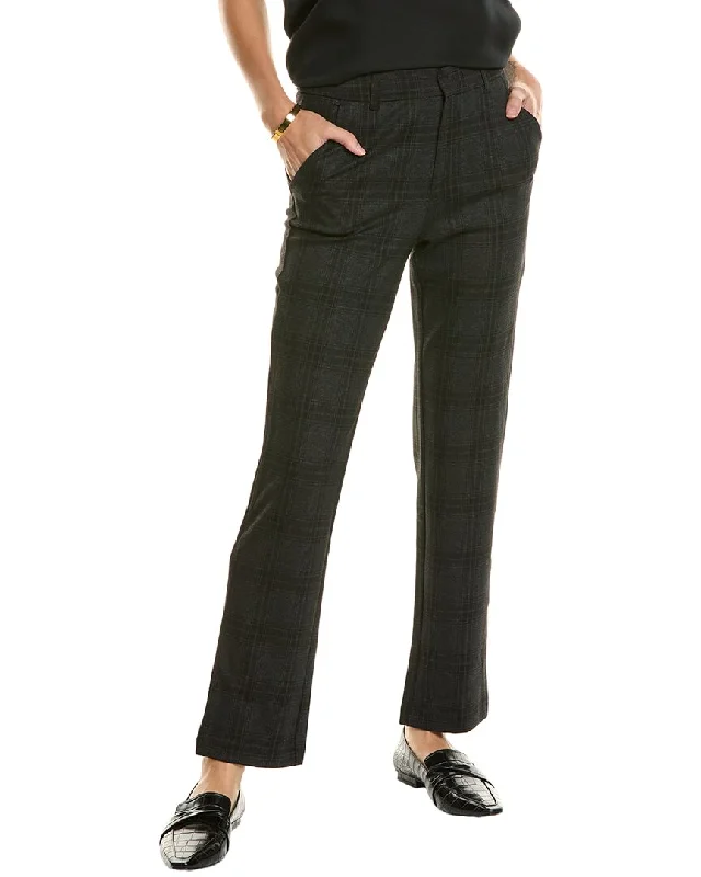 T Tahari High Waist Ankle Straight Pant Relaxed Linen Pants