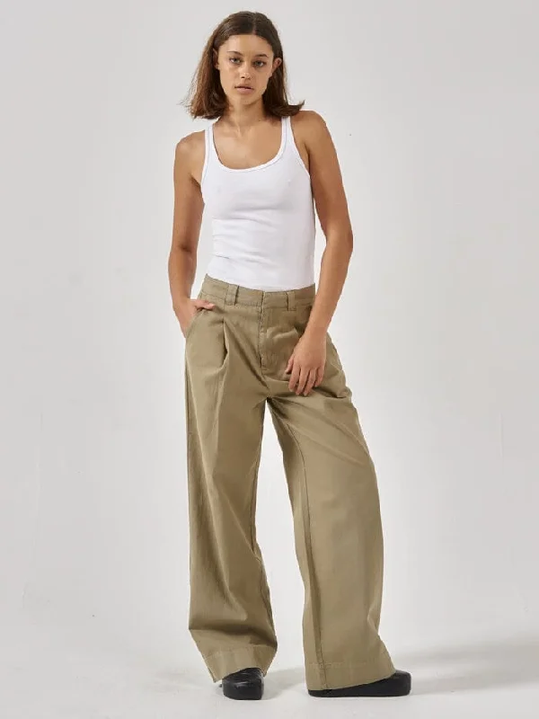 Artisan Twill Pant - Aloe Comfy Zip-Up Pants