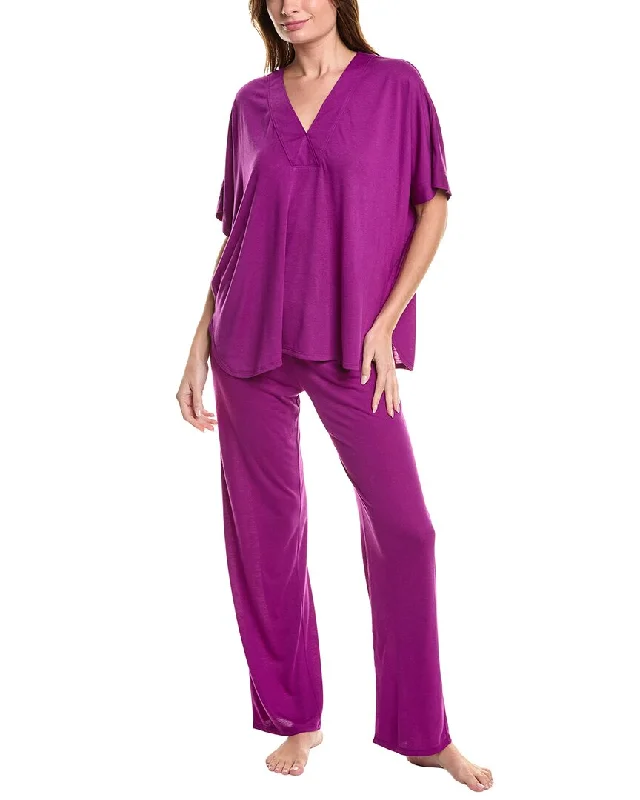 N Natori 2Pc Congo Pajama Pant Set Cozy Full-Length Pants