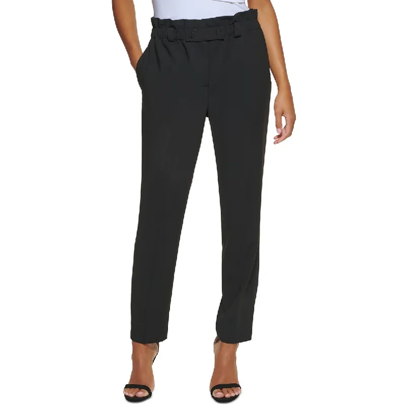 Womens High Rise Stretch Ankle Pants Casual Wide Pants