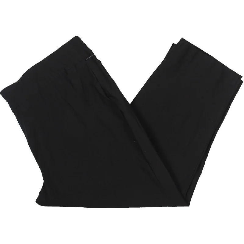 Plus Womens High Rise Wear To Work Ankle Pants Relaxed Casual Leggings