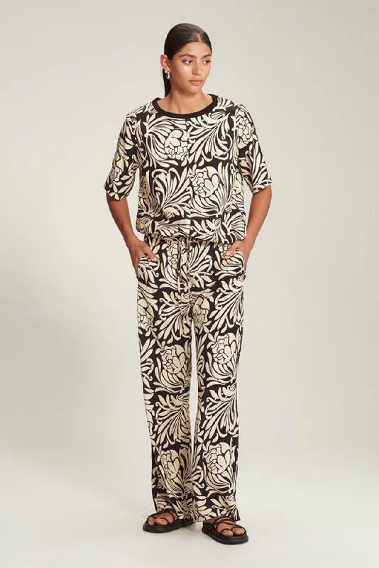BENNETT PRINT PANT Relaxed High-Waist Trousers