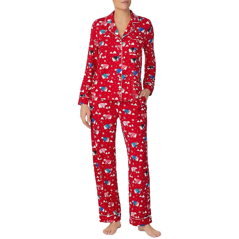 Womens 2PC Printed Pant Set Relaxed Linen Pants