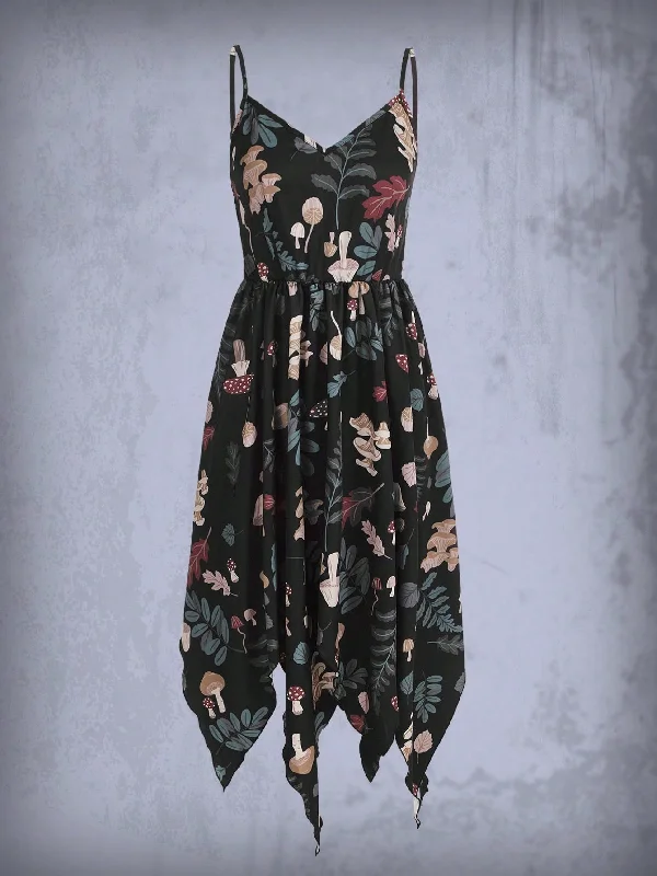 Magick Mushroom Print Hanky Hem Cami Dress