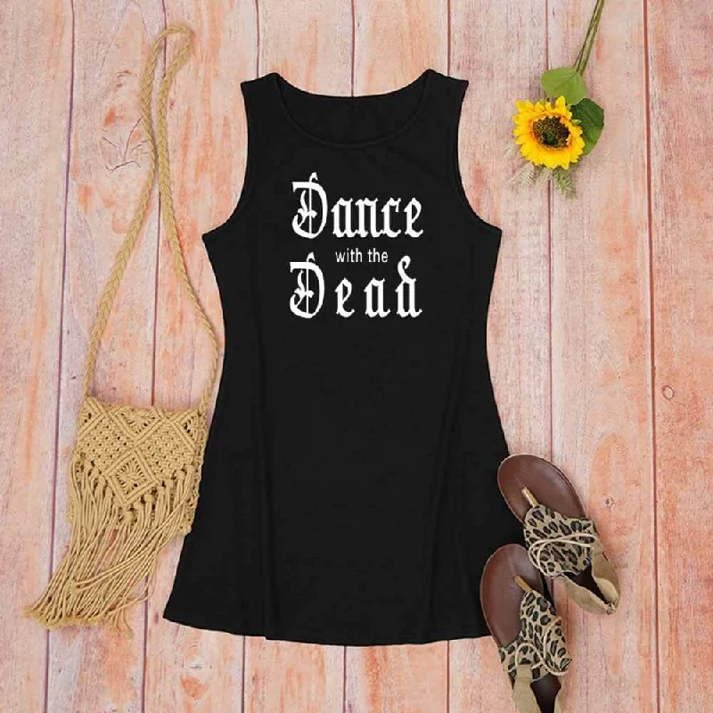 Dance With The Dead Print Crew Neck Vest Dress