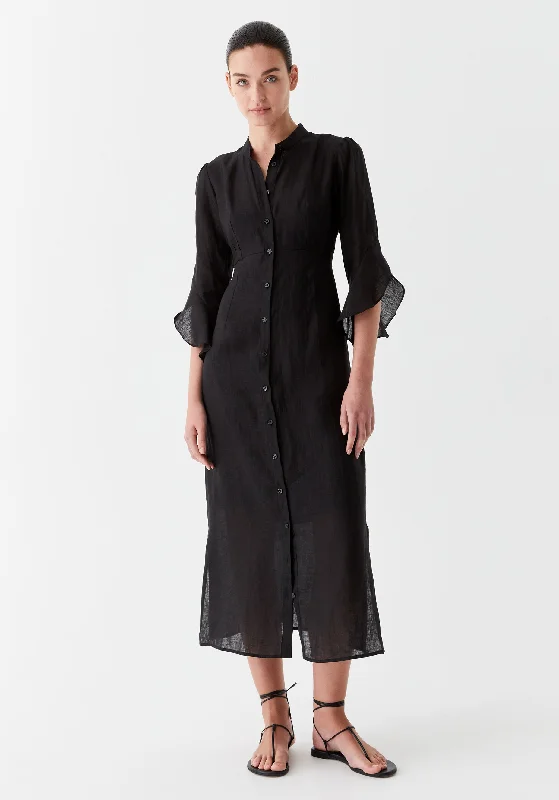 Esther Linen Dress_Black