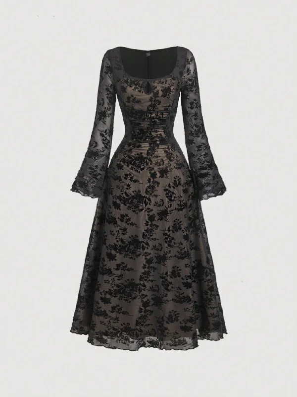 The Manor House Flared Sleeve Long Dress