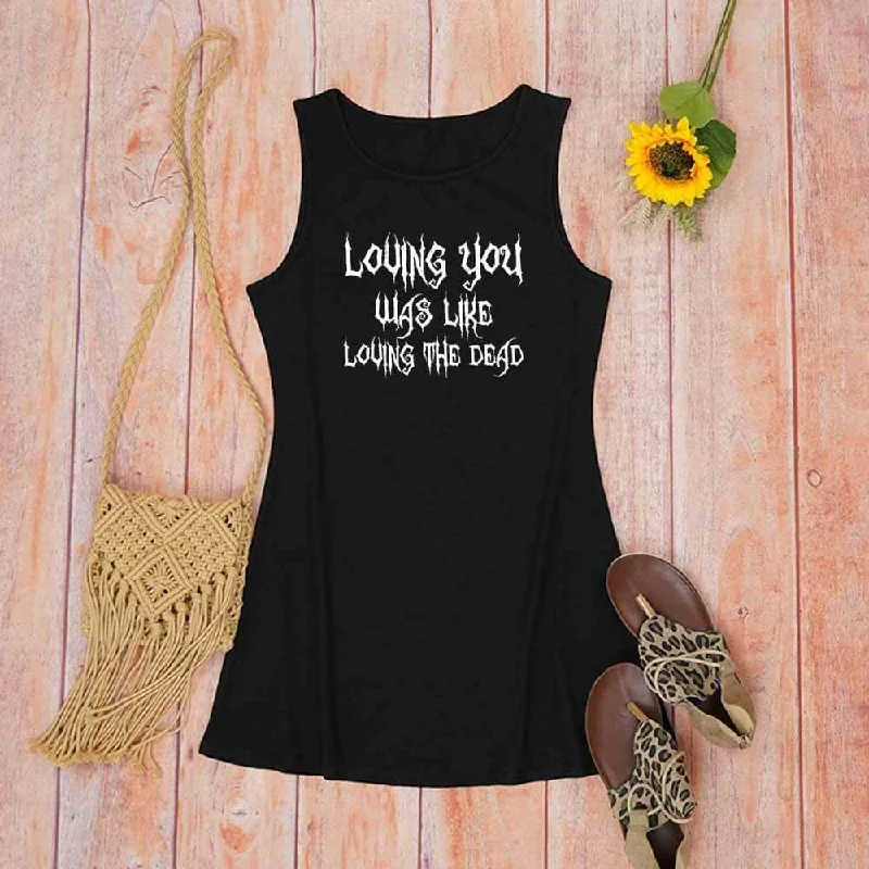 Loving You Was Like Loving The Dead Print Vest Dress