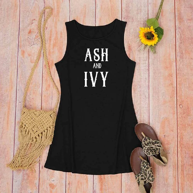 Ash And Ivy Print Crew Neck Vest Dress