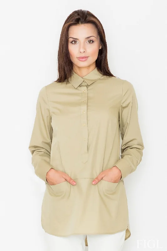 Blouse Figl Collared Satin Blouse