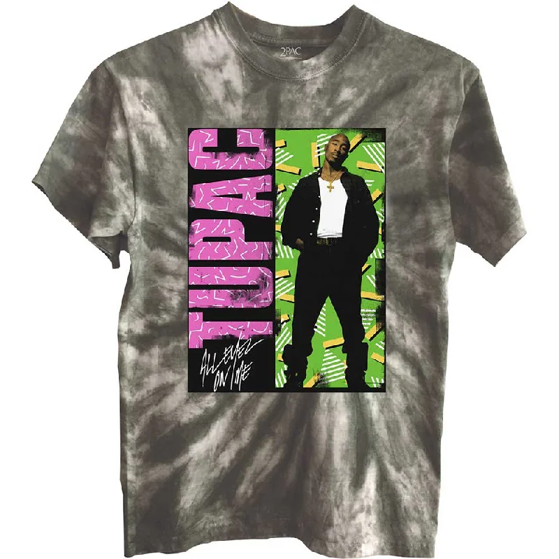 Tupac | Official Band T-Shirt | All Eyez On Me (Dye-Wash) Boxy Fit Fitted Loose