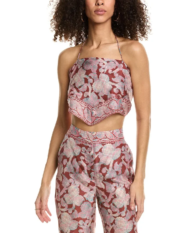 ba&sh Silk Blouse Delicate Bow Blouse