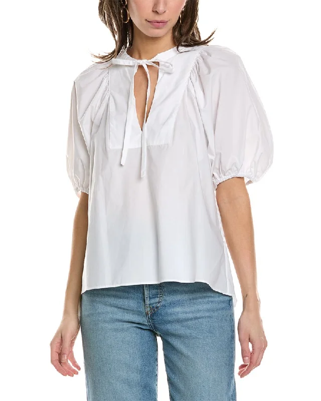 ba&sh Split Neck Blouse Floral Chiffon Blouse