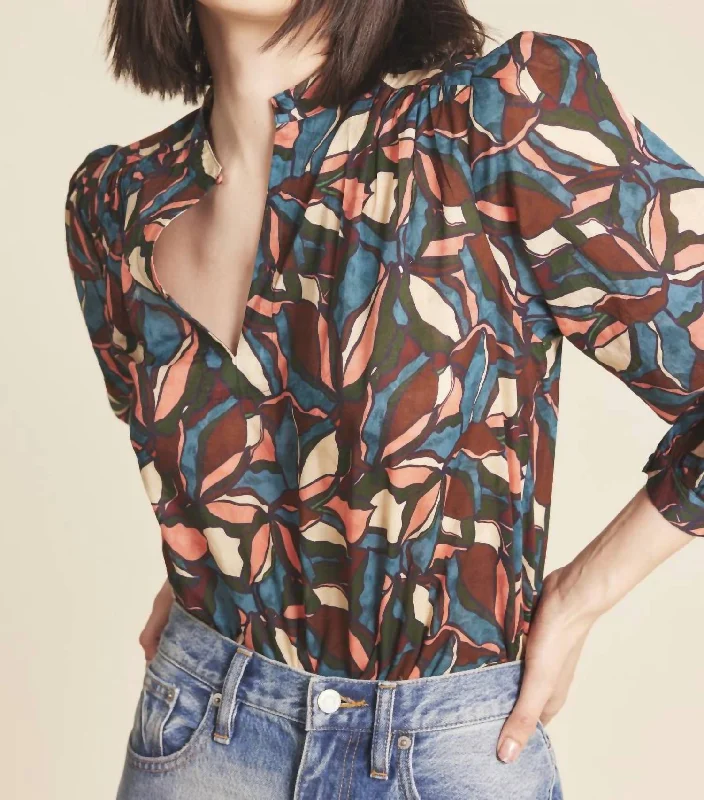 Bailey Blouse In Laurel Leaf Lightweight Tunic Blouse