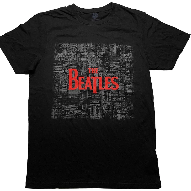 The Beatles | Official Band T-Shirt | Tickets & Logo (Puff Print) Boxy Fit Fitted Loose