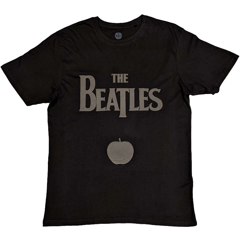 The Beatles | Official Band T-Shirt | Drop T Logo & Apple (Hi-Build) Collared T-Shirt Boat Neck A-Line