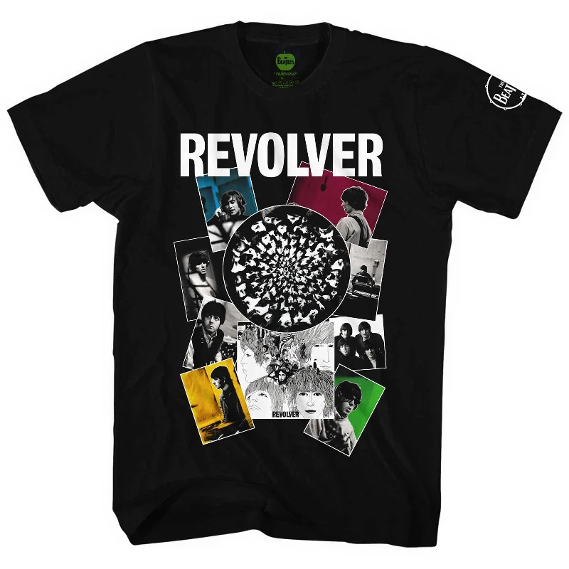 The Beatles | Official Band T-Shirt | Revolver Montage Collared Crew Neck Turtle Neck