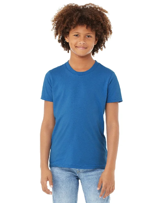 Bella+Canvas Youth Short Sleeve T-Shirt | Columbia Blue Nylon Fabric Polyester Fabric Spandex Fabric