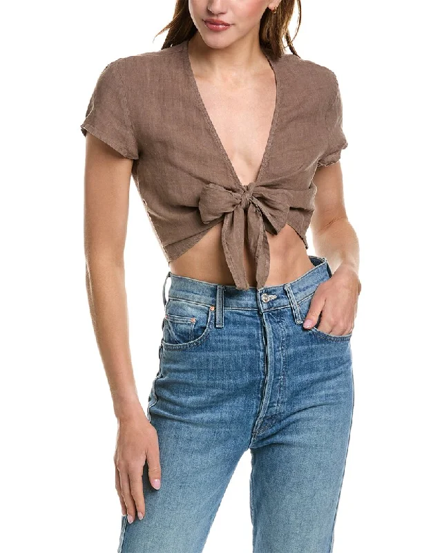 Bella Dahl Tie-Front Linen Blouse Sleeveless Summer Blouse