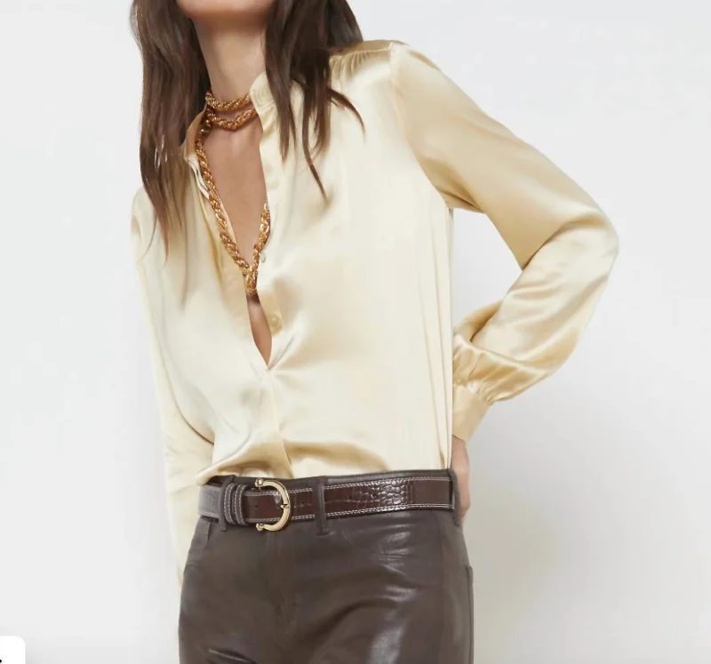 Bianca Blouse In Marzipan Casual Stripe Blouse