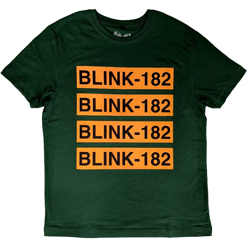 Blink-182 | Official Band T-Shirt | Logo Repeat Satin Fabric Silk Fabric Chiffon Fabric