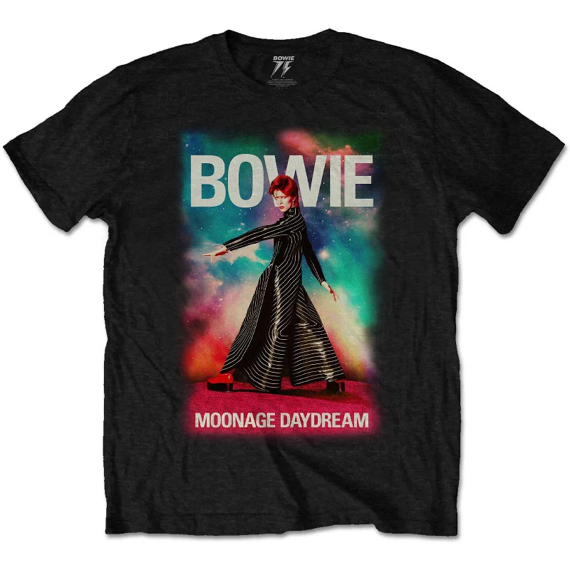 David Bowie | Official Band T-Shirt | Moonage 11 Fade Front Pockets Side Pockets Patch Pockets