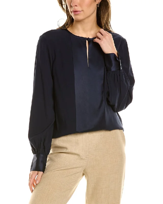 Brooks Brothers Silk-Blend Blouse Lightweight Linen Blouse