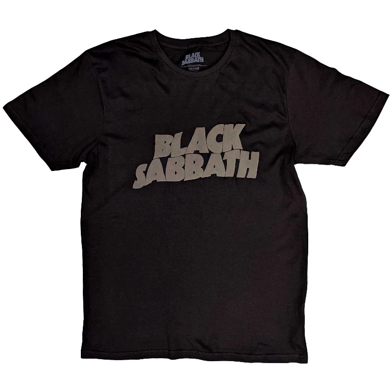 Black Sabbath | Official Band T-Shirt | Wavy Logo (Hi-Build) Lace Blend Ribbed Blend Corduroy Blend