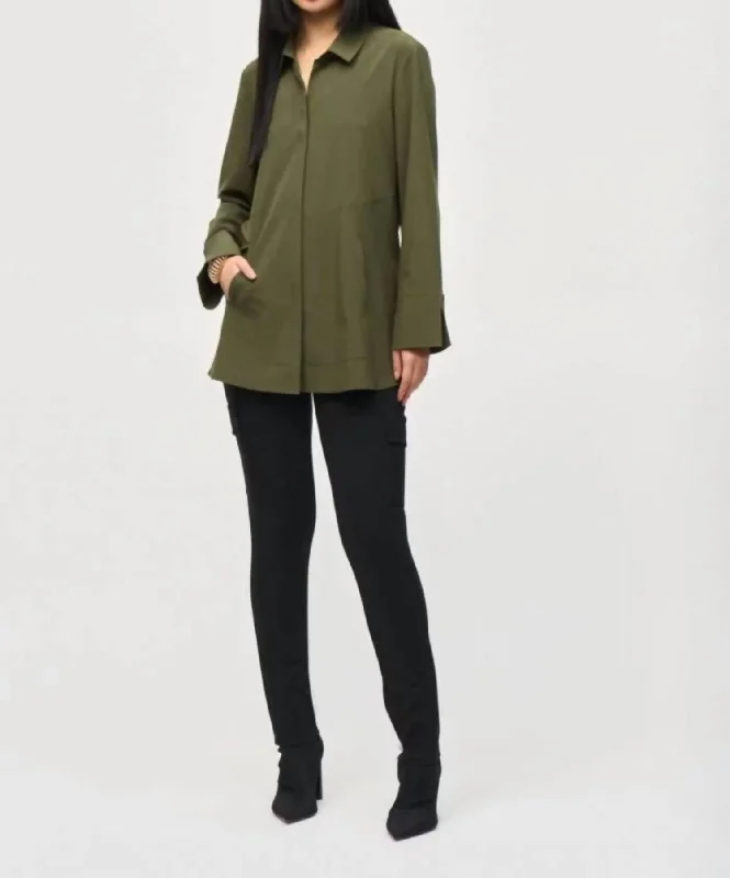 Button-Down Woven Blouse In 243958 Side Tie Blouse