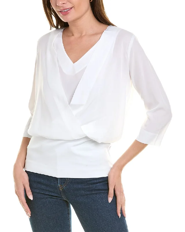 cabi Indulge Blouse Satin Long Blouse