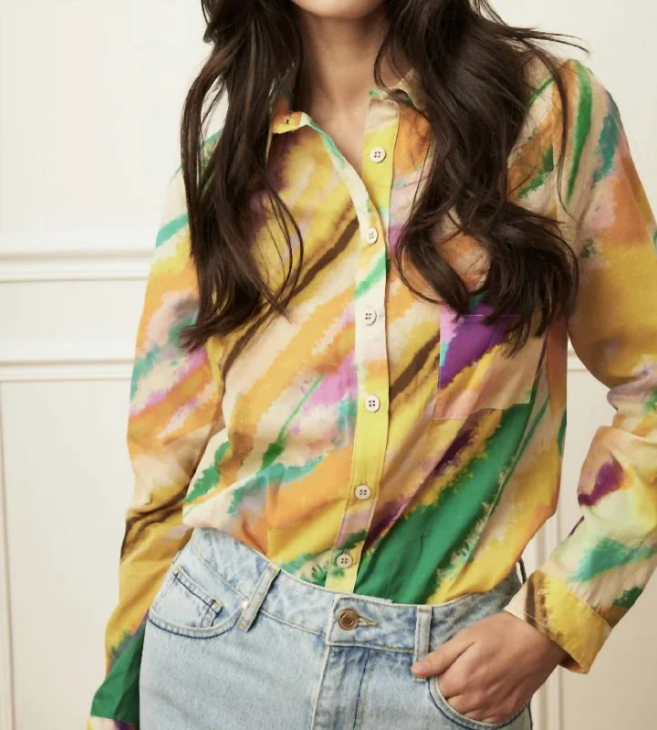 Chancelante Blouse In Multi Pleated Collar Blouse