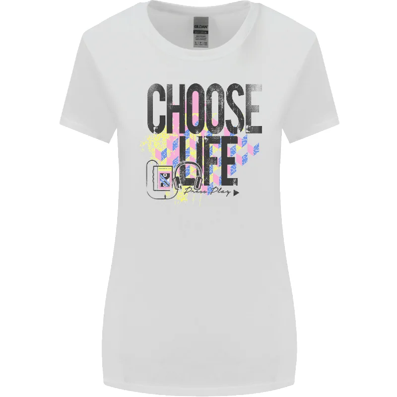 Choose Life Womens Wider Cut T-Shirt Seamless Knitted Crochet