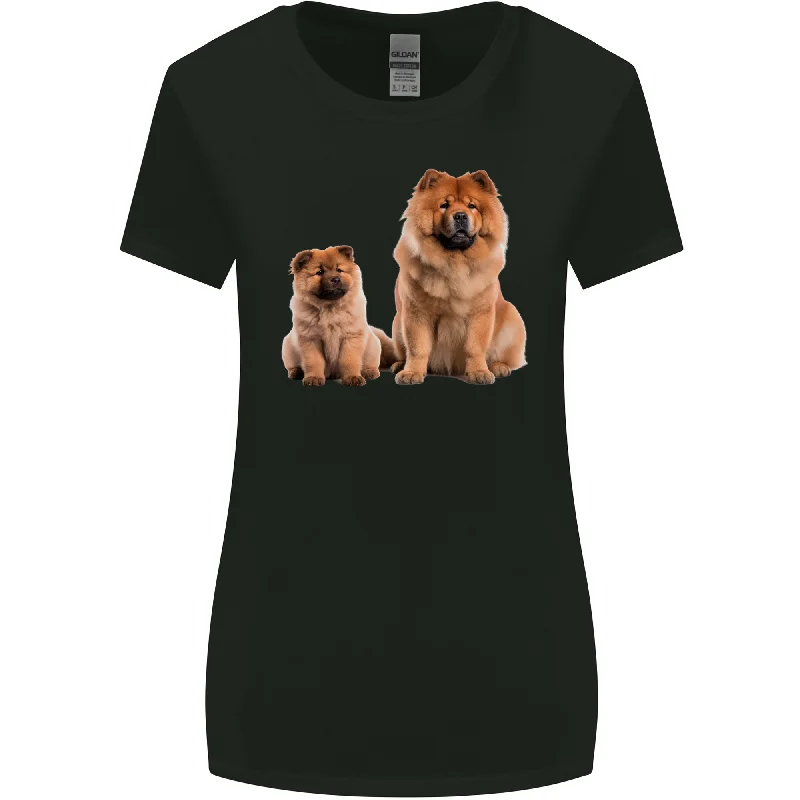 Chow Chows Dog Puppy Womens Wider Cut T-Shirt Hooded Caped Shawl Collar