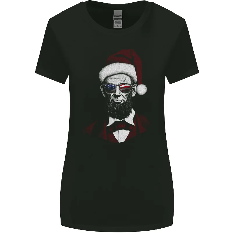 Christmas Abraham Lincoln President Womens Wider Cut T-Shirt Elegant Classic Vintage