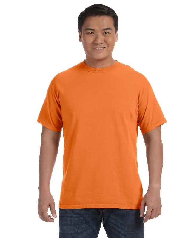 Comfort Colors Ringspun Garment-Dyed T-Shirt | Burnt Orange Solid Color Striped Floral