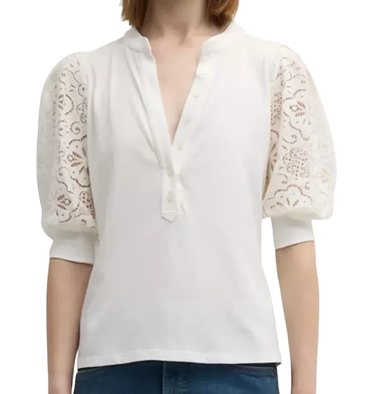 Coralee Blouse In Off White Classic Striped Blouse