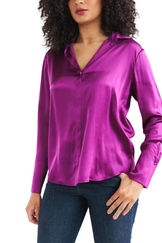Daria Silk Blouse In Orchid Boho Chic Blouse