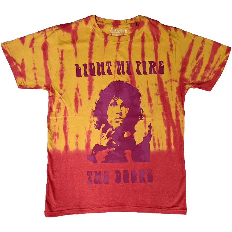 The Doors | Official Band T-Shirt | Light My Fire (Wash Collection) Chenille Blend Fleece Blend Nylon Blend