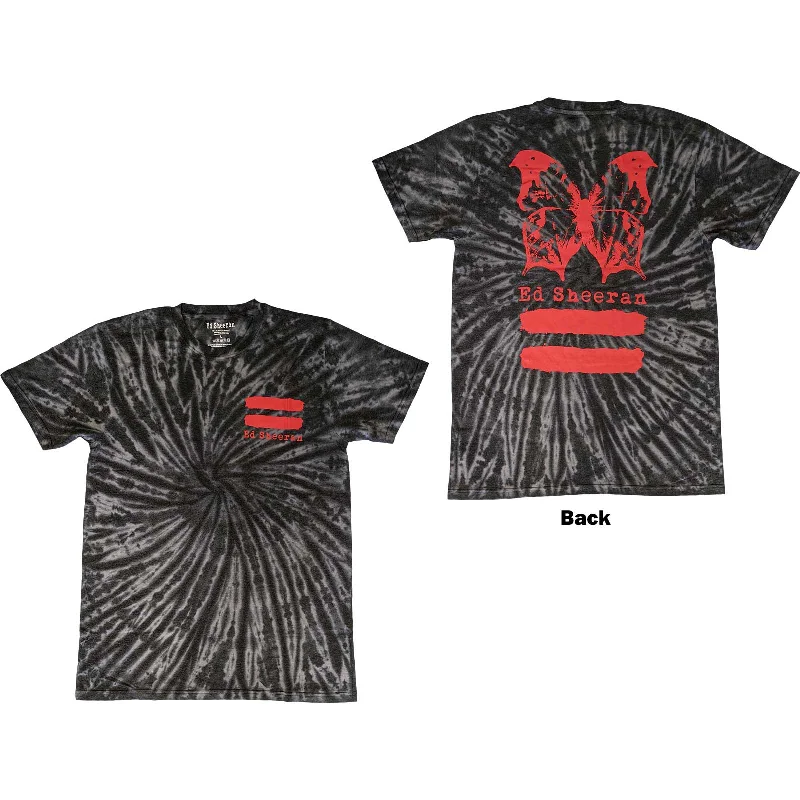 Ed Sheeran | Official Band T-Shirt | Red Equals Butterfly (Back Print & Wash Collection) Spandex Blend Rayon Blend Denim Blend