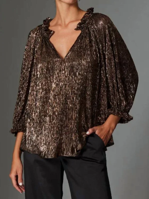 Ellie Blouse In Copper Side Tie Blouse
