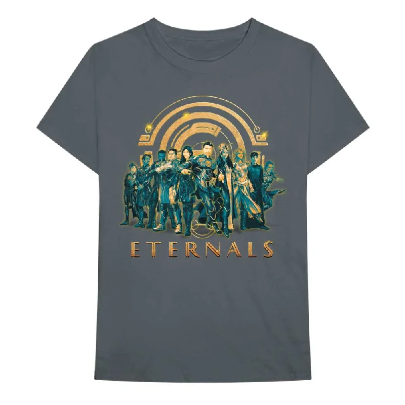 Marvel Comics | Official Band T-Shirt | Eternals Heroes Zippered Buttoned Snapped