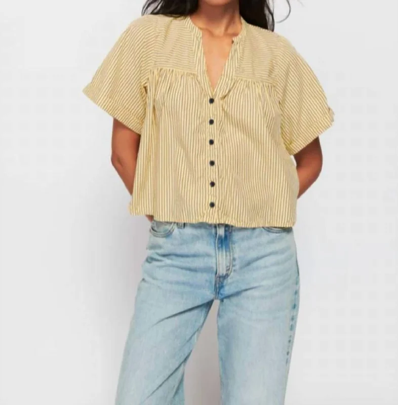 Filippa Swingy Blouse In Yellow Backless Summer Blouse