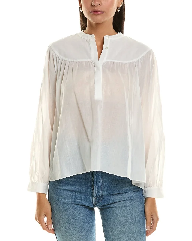 FRAME Denim Shirred Blouse Office-Ready Blouse