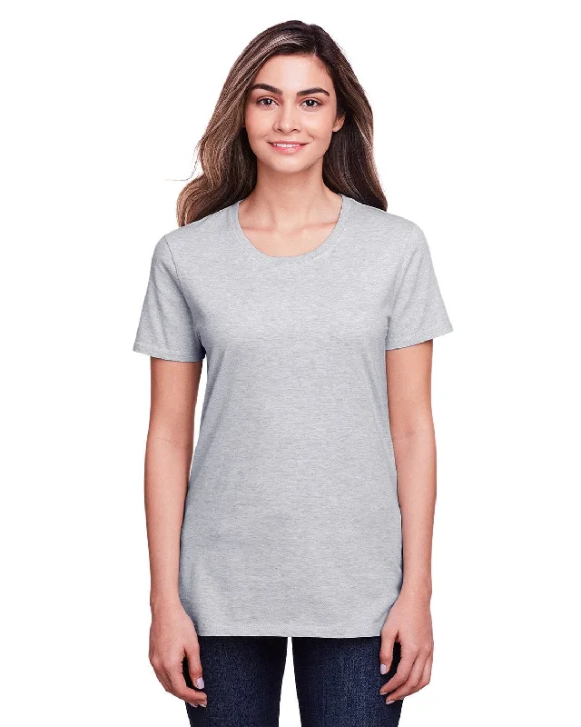 Fruit of the Loom Ladies ICONIC T-Shirt | Athletic Heather Zippered Front Buttoned Front Snap Front