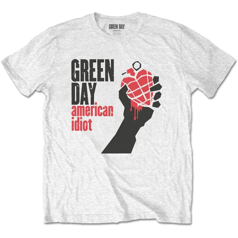 Green Day | Official Band T-Shirt | American Idiot Basic T-Shirt Crew Neck Short Sleeve