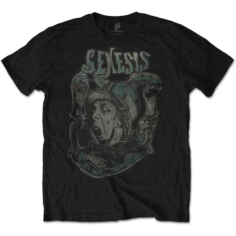 Genesis | Official Band T-Shirt | Mad Hatter 2 Notch Collar Peter Pan Collar Cowl Neck