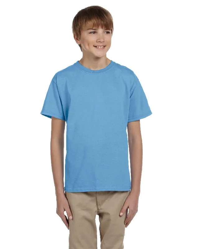 Gildan Ultra Cotton Youth Heavyweight T-Shirt | Carolina Blue Front Pockets Side Pockets Patch Pockets