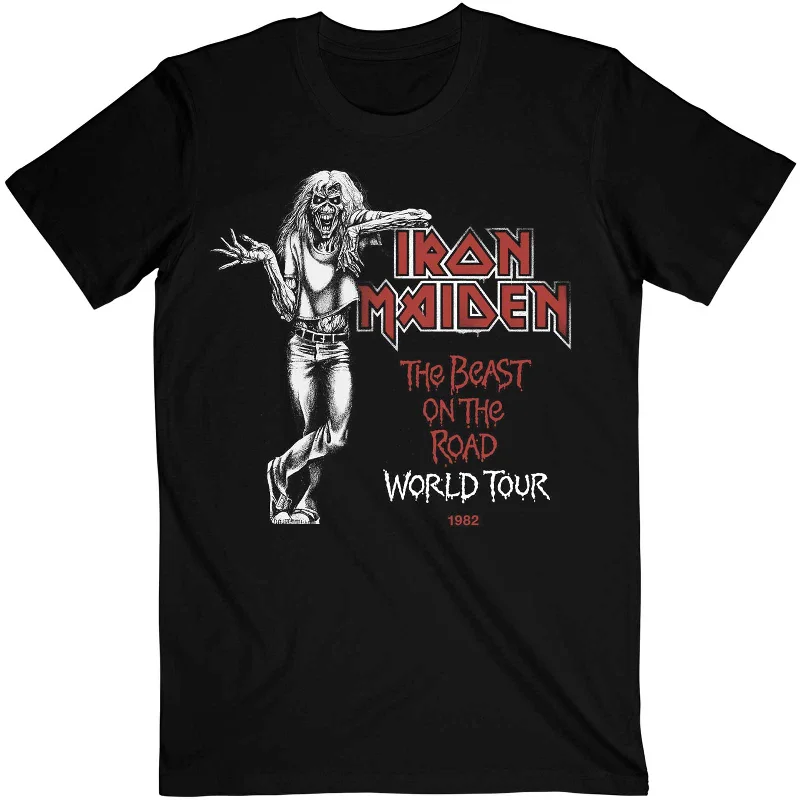 Iron Maiden | Official Band T-Shirt | Beast Over Hammersmith World Tour '78 Mesh Fabric Canvas Fabric Denim Fabric