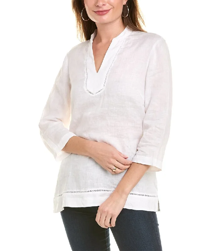 J.McLaughlin Faith Linen Blouse Office-Ready Blouse